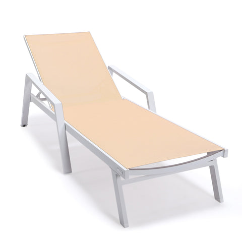 Marlin Aluminum Outdoor Chaise Lounge Chair with Sling Fabric Seat