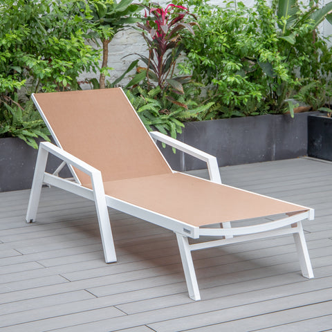 Marlin Aluminum Outdoor Chaise Lounge Chair with Sling Fabric Seat