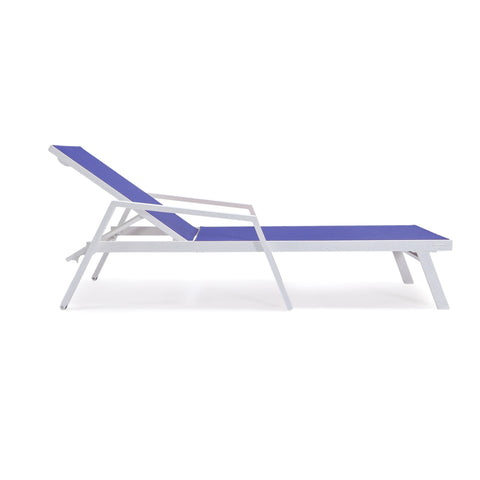 Marlin Aluminum Outdoor Chaise Lounge Chair with Sling Fabric Seat