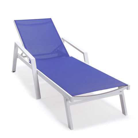 Marlin Aluminum Outdoor Chaise Lounge Chair with Sling Fabric Seat