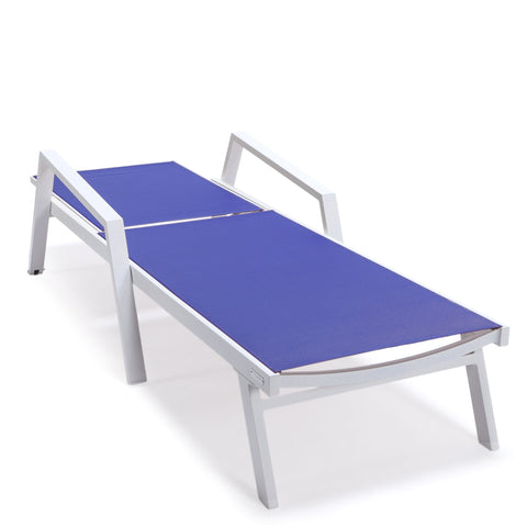 Marlin Aluminum Outdoor Chaise Lounge Chair with Sling Fabric Seat