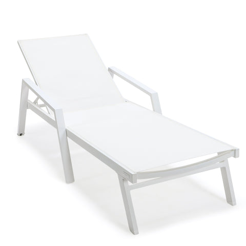 Marlin Aluminum Outdoor Chaise Lounge Chair with Sling Fabric Seat