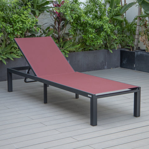 Marlin Aluminum Outdoor Chaise Lounge Chair with Sling Fabric Seat