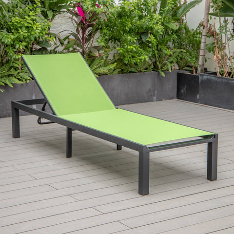 Marlin Aluminum Outdoor Chaise Lounge Chair with Sling Fabric Seat