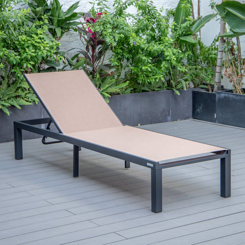 Marlin Aluminum Outdoor Chaise Lounge Chair with Sling Fabric Seat