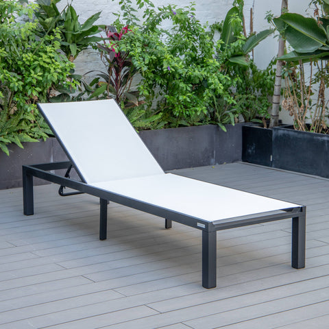 Marlin Aluminum Outdoor Chaise Lounge Chair with Sling Fabric Seat