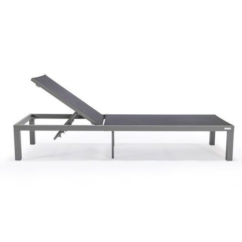 Marlin Patio Chaise Lounge Chair with Grey Aluminum Frame, Set of 2