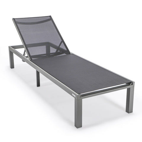 Marlin Patio Chaise Lounge Chair With Grey Aluminum Frame