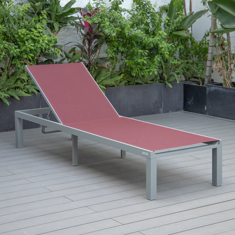 Marlin Aluminum Outdoor Chaise Lounge Chair with Sling Fabric Seat