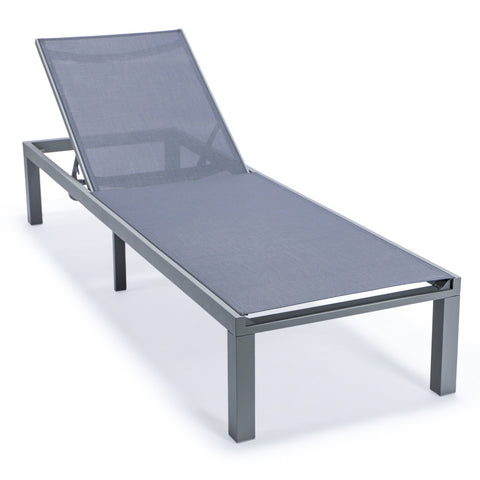 Marlin Patio Chaise Lounge Chair With Grey Aluminum Frame