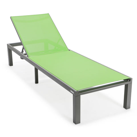 Marlin Patio Chaise Lounge Chair with Grey Aluminum Frame, Set of 2