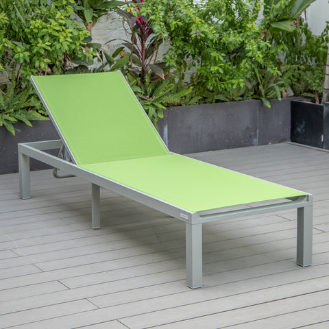 Marlin Patio Chaise Lounge Chair With Grey Aluminum Frame