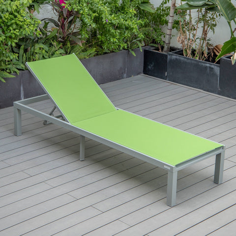 Marlin Patio Chaise Lounge Chair With Grey Aluminum Frame