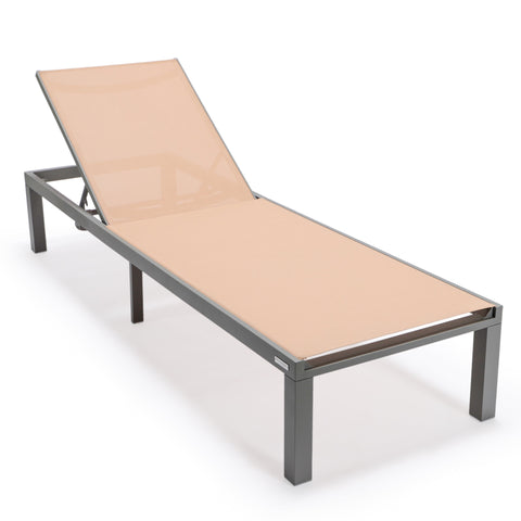 Marlin Aluminum Outdoor Chaise Lounge Chair with Sling Fabric Seat