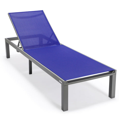 Marlin Patio Chaise Lounge Chair With Grey Aluminum Frame