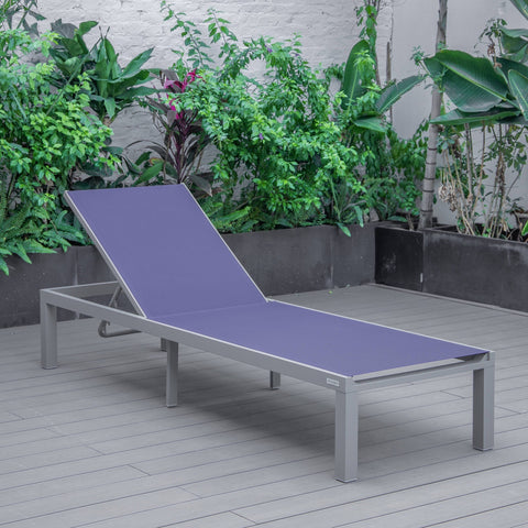 Marlin Patio Chaise Lounge Chair With Grey Aluminum Frame