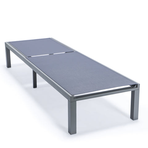 Marlin Aluminum Outdoor Chaise Lounge Chair with a Square Fire Pit Table