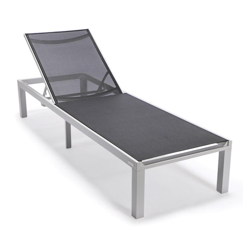 Marlin Patio Chaise Lounge Chair with White Aluminum Frame, Set of 2
