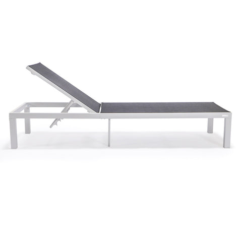 Marlin Patio Chaise Lounge Chair with White Aluminum Frame, Set of 2