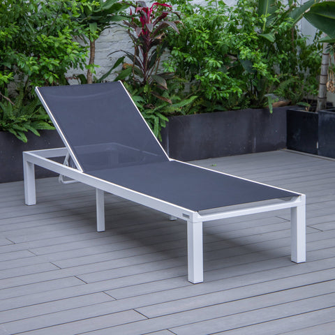 Marlin Aluminum Outdoor Chaise Lounge Chair with Sling Fabric Seat