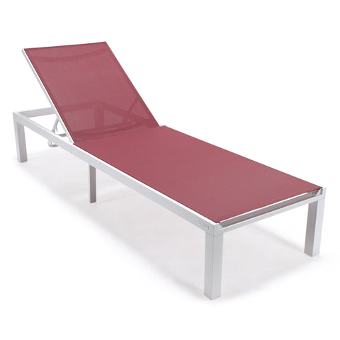 Marlin Aluminum Outdoor Chaise Lounge Chair with Sling Fabric Seat