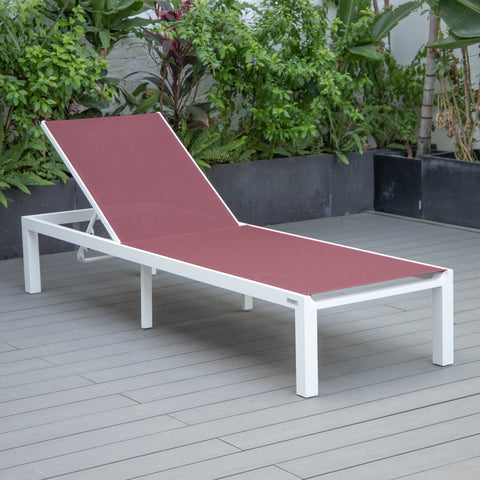 Marlin Aluminum Outdoor Chaise Lounge Chair with Sling Fabric Seat