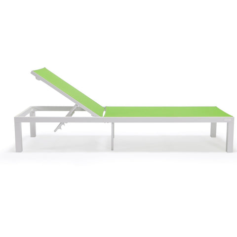 Marlin Patio Chaise Lounge Chair with White Aluminum Frame, Set of 2