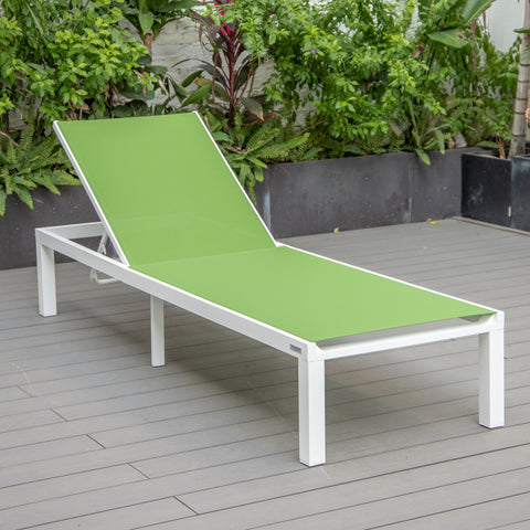 Marlin Aluminum Outdoor Chaise Lounge Chair with Sling Fabric Seat