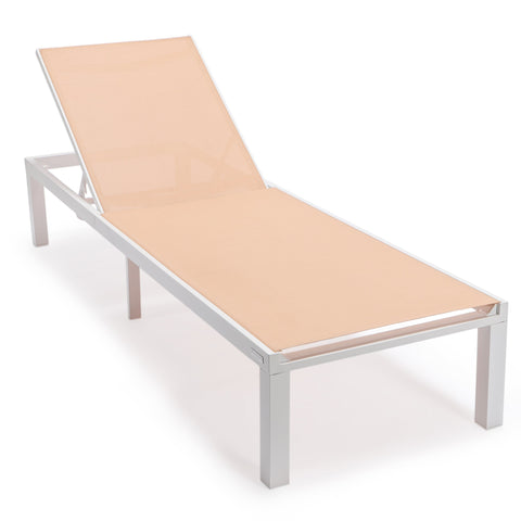 Marlin Aluminum Outdoor Chaise Lounge Chair with Sling Fabric Seat