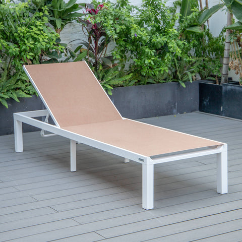 Marlin Aluminum Outdoor Chaise Lounge Chair with Sling Fabric Seat