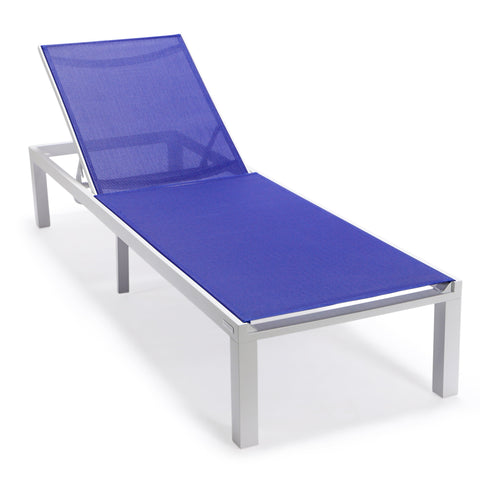 Marlin Aluminum Outdoor Chaise Lounge Chair with Sling Fabric Seat