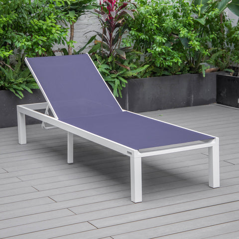 Marlin Aluminum Outdoor Chaise Lounge Chair with Sling Fabric Seat