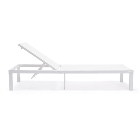 Marlin Patio Chaise Lounge Chair with White Aluminum Frame, Set of 2