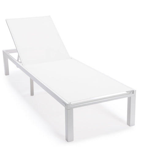 Marlin Aluminum Outdoor Chaise Lounge Chair with Sling Fabric Seat