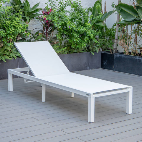 Marlin Aluminum Outdoor Chaise Lounge Chair with Sling Fabric Seat