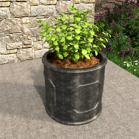 Meadow Fiberstone and MGO Clay Modern Round Planter Pot for Indoor and Outdoor