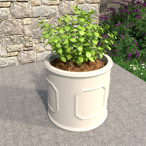 Meadow Fiberstone and MGO Clay Modern Round Planter Pot for Indoor and Outdoor