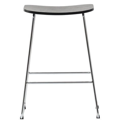 Melrose Modern Wood Counter Stool With Chrome Frame Set of 2