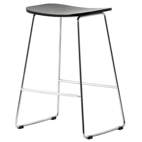 Melrose Modern Wood Counter Stool With Chrome Frame Set of 2