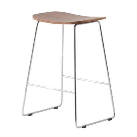 Melrose Modern Wood Counter Stool With Chrome Frame Set of 2