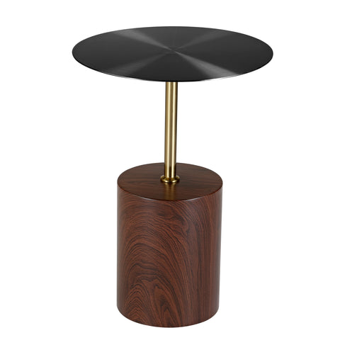 Malta Round Side Table Modern Accent End Table with Stainless Steel Pedestal Base