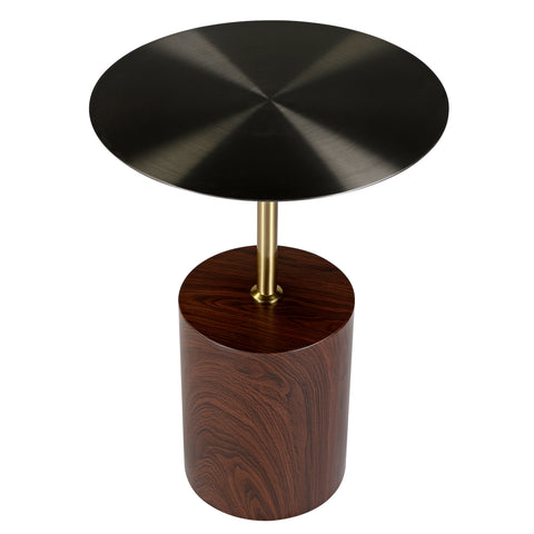 Malta Round Side Table Modern Accent End Table with Stainless Steel Pedestal Base