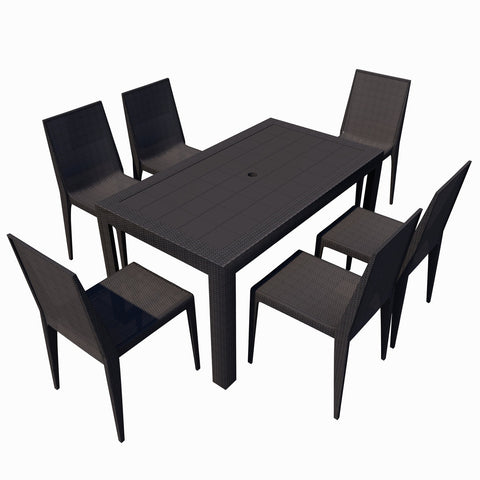 Mace Mid-Century 7-Piece Outdoor Dining Set