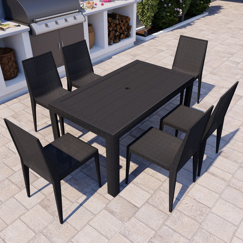 Mace Mid-Century 7-Piece Outdoor Dining Set