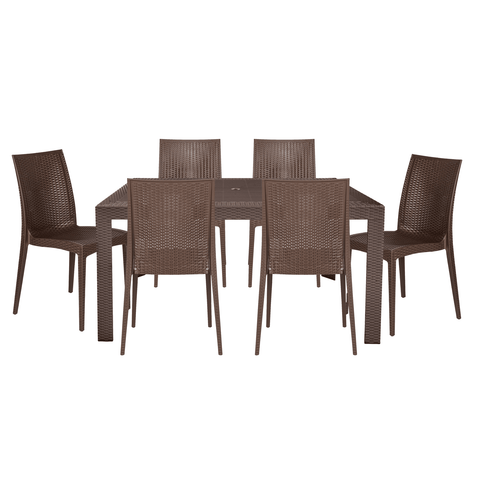 Mace Mid-Century 7-Piece Outdoor Dining Set