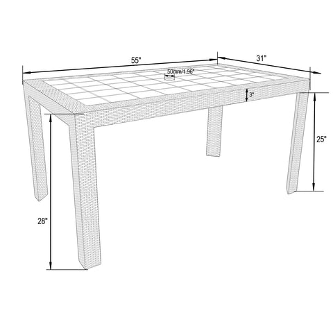 Mace Mid-Century 7-Piece Outdoor Dining Set