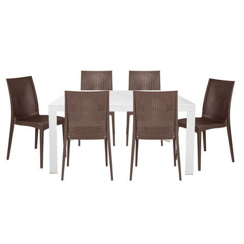 Mace Mid-Century 7-Piece Outdoor Dining Set