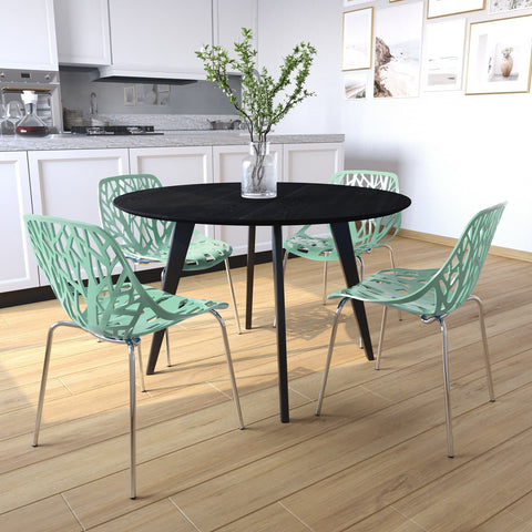 Modern Asbury Dining Chair w/ Chromed Legs set of 4