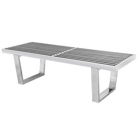 Mid-Century Stainless Steel Platform Bench