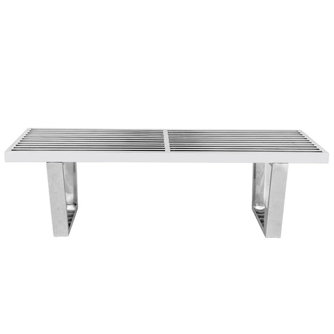 Mid-Century Stainless Steel Platform Bench